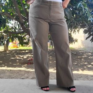 GAP Tan Striped Modern Flare Trouser/Slacks